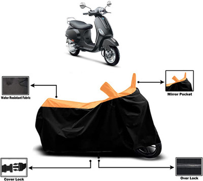 Amexride Two Wheeler Cover for Vespa(Vespa VXL 125, Orange)