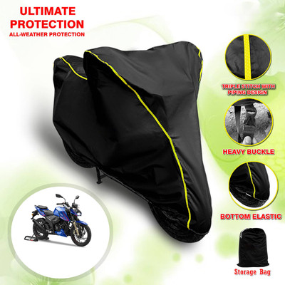 SThanaveX Waterproof Two Wheeler Cover for TVS(Apache RTR 200 4V, Black)