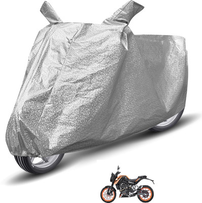 Auto Hub Waterproof Two Wheeler Cover for KTM(125 Duke, Silver)
