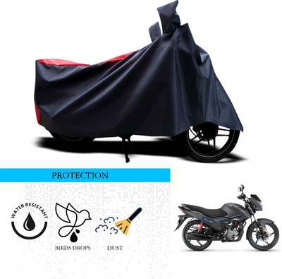 ANTHUB Waterproof Two Wheeler Cover for Hero(Glamour i3s, Black, Red)