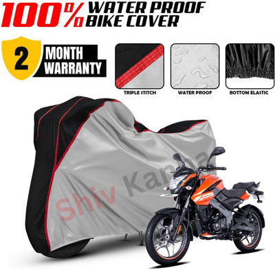 Shiv Kanha Waterproof Two Wheeler Cover for Bajaj(Pulsar NS 160, Silver, Black)