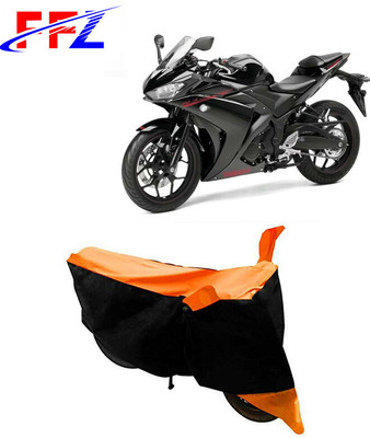 FFZ Waterproof Two Wheeler Cover for Yamaha(YZF R3, Black, Orange)