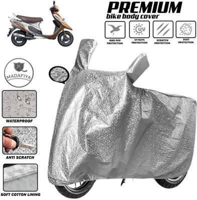 MADAFIYA Two Wheeler Cover for TVS(Scooty Pep Plus, Silver)