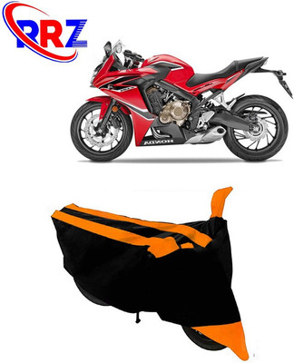 RRZ Waterproof Two Wheeler Cover for Honda(CBR 650F, Black, Orange)