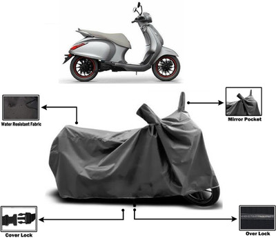 Amexride Two Wheeler Cover for Bajaj(Urbanite Chetak BS6, Grey)