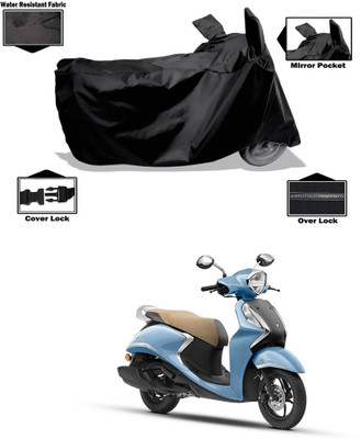 PAGORA Waterproof Two Wheeler Cover for Yamaha(Fascino 125 BS6, Black)