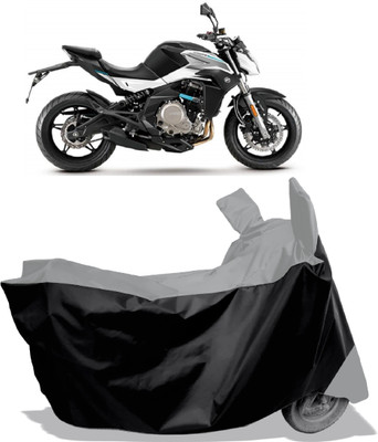 Amexride Two Wheeler Cover for CFMoto(650 NK BS6, Black, Grey)