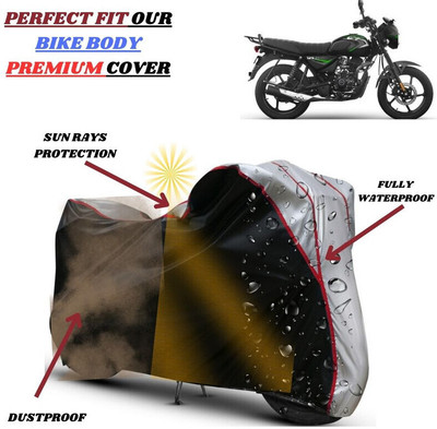kerwa Waterproof Two Wheeler Cover for Bajaj(CT 125X, Black, Silver)