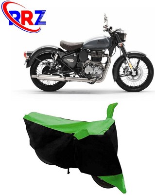 RRZ Waterproof Two Wheeler Cover for Royal Enfield(Classic 350, Black, Green)