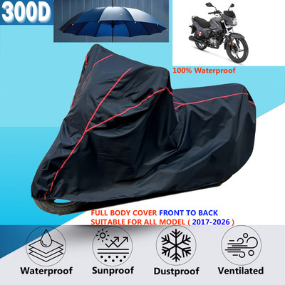 AUTOCAD Waterproof Two Wheeler Cover for Hero(Glamour Programmed FI BS6, Black, Red)