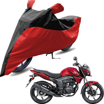 RiderShine Two Wheeler Cover for Honda(CB Trigger, Red, Black)