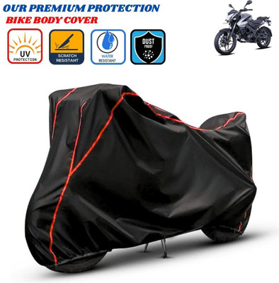 Delphinium Waterproof Two Wheeler Cover for Bajaj(Pulsar NS 160, Black, Red)