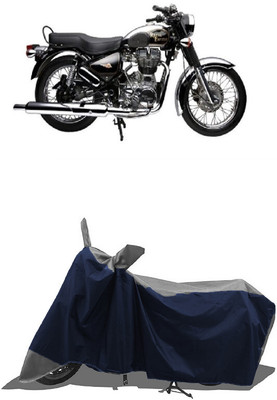 SUGASHRI Waterproof Two Wheeler Cover for Royal Enfield(Electra Delux, Grey, Blue)