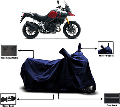 Amexride Two Wheeler Cover for Suzuki(V Strom 1000, Blue)