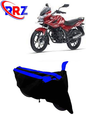 RRZ Waterproof Two Wheeler Cover for Bajaj(Discover 150 f, Black, Blue)