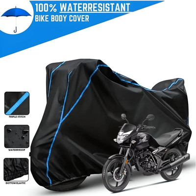 OliverX Waterproof Two Wheeler Cover for Honda(Unicorn, Black, Blue)