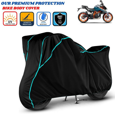 Delphinium Waterproof Two Wheeler Cover for KTM(390 Duke, Black)