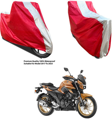 AutoGalaxy Waterproof Two Wheeler Cover for Yamaha(FZ-S, Silver, Red)