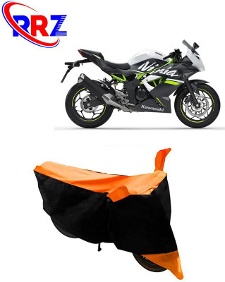 RRZ Waterproof Two Wheeler Cover for Kawasaki(Ninja, Black, Orange)