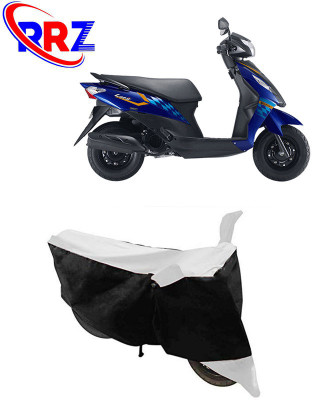 RRZ Waterproof Two Wheeler Cover for Suzuki(Let's, Black, White)