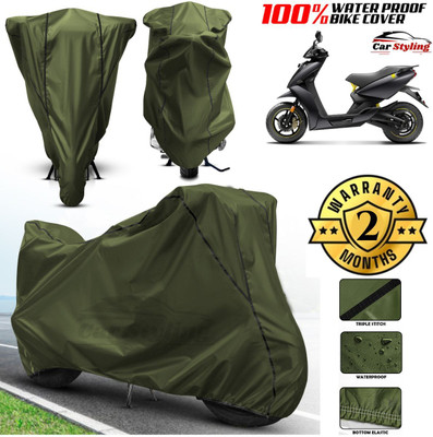 Car Styling Waterproof Two Wheeler Cover for Ather(450 X, Green, Black)
