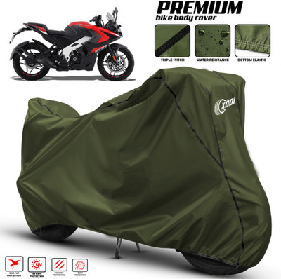 xodi Waterproof Two Wheeler Cover for Bajaj(Pulsar RS 200, Green, Black)