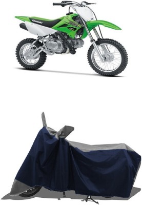 SUGASHRI Waterproof Two Wheeler Cover for Kawasaki(KLX 110, Grey, Blue)