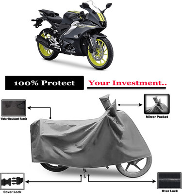 Amexride Two Wheeler Cover for Yamaha(YZF R15, Grey)