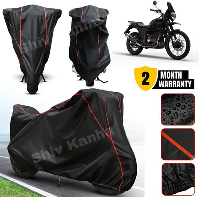Shiv Kanha Waterproof Two Wheeler Cover for Royal Enfield(Himalayan, Black, Red)
