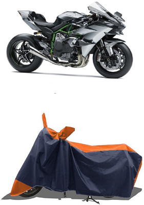 SUGASHRI Waterproof Two Wheeler Cover for Kawasaki(Ninja H2, Orange, Blue)