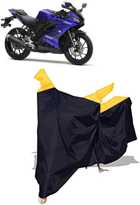 Amexride Two Wheeler Cover for Yamaha(YZF R15 BS6, Black, Yellow)