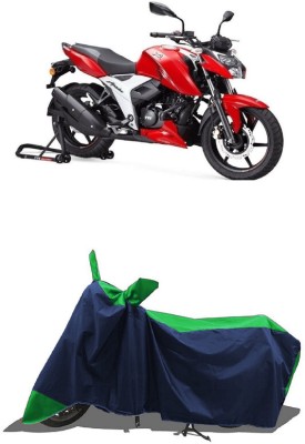 SUGASHRI Waterproof Two Wheeler Cover for TVS(Apache RTR 160, Green, Blue)