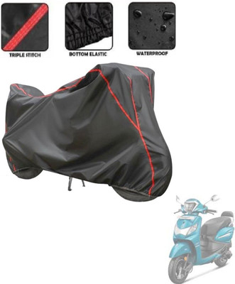 Love Me Waterproof Two Wheeler Cover for Hero(Pleasure Plus, Grey, Red)