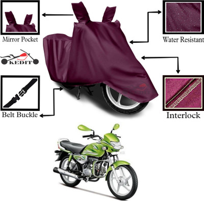 KEDIT Two Wheeler Cover for Hero(HF Deluxe Eco, Maroon)
