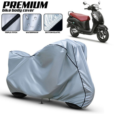 Car Life Waterproof Two Wheeler Cover for Suzuki(Access, Silver, Black)