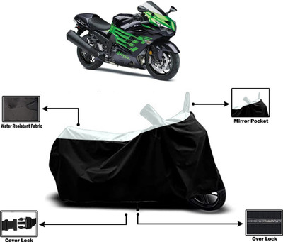 Amexride Two Wheeler Cover for Kawasaki(Ninja ZX 14R BS6, White)