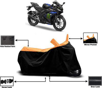 Amexride Two Wheeler Cover for Yamaha(YZF R15 V3 Moto GP Edition, Orange)
