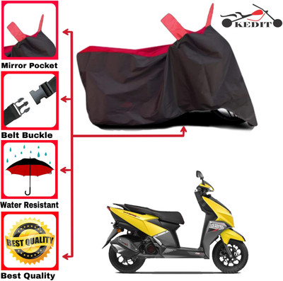 KEDIT Two Wheeler Cover for TVS(NTORQ, Red, Black)