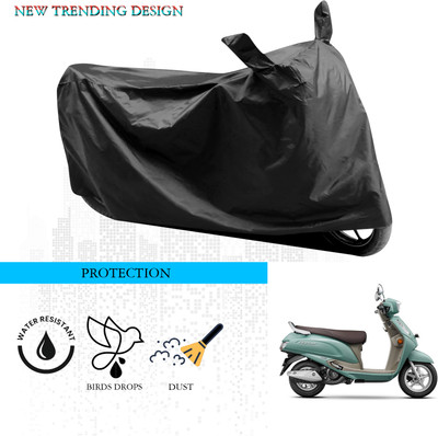 ANTHUB Waterproof Two Wheeler Cover for Suzuki(Access, Black)