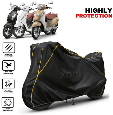 xodi Waterproof Two Wheeler Cover for Suzuki(Access 125, Black, Yellow)