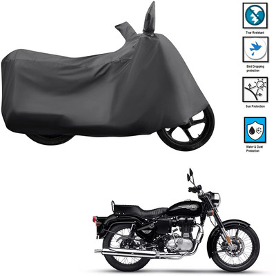 CODOKI Waterproof Two Wheeler Cover for Royal Enfield(Bullet 350 Twinspark, Grey)