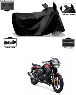 PAGORA Waterproof Two Wheeler Cover for TVS(Apache, Black)