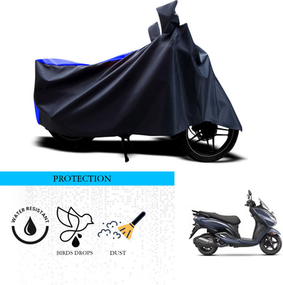 ANTHUB Waterproof Two Wheeler Cover for Suzuki(Burgman Electric, Black, Blue)
