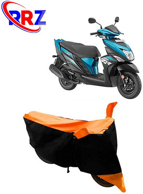Mdstar Waterproof Two Wheeler Cover for Yamaha(Ray ZR, Black, Orange)
