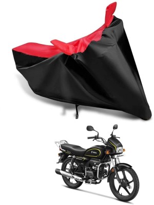 KEDIT Two Wheeler Cover for Hero(Splendor Plus, Red, Black)