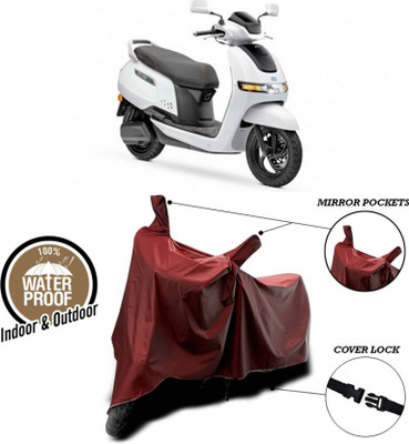 KEDIT Two Wheeler Cover for TVS(iQube Electric, Maroon)