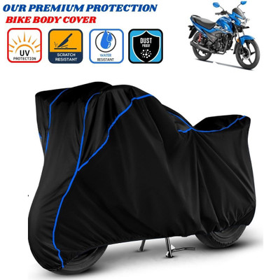Delphinium Waterproof Two Wheeler Cover for Honda(Livo, Black, Blue)