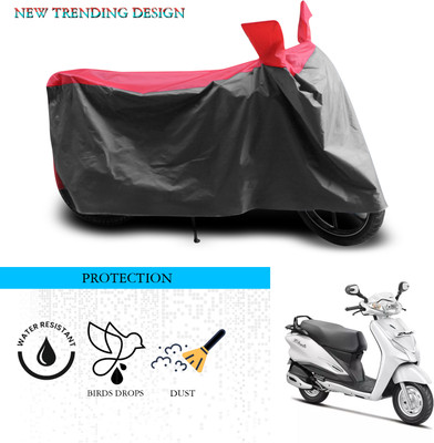 ANTHUB Waterproof Two Wheeler Cover for Hero(Duet LX 110CC, Grey, Red)