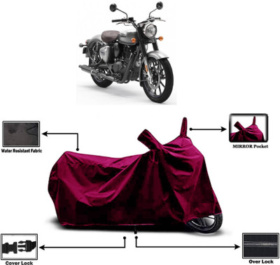AASHTIK MART Two Wheeler Cover for Royal Enfield(Classic Gunmetal, Maroon)