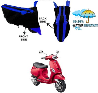 Ascension Two Wheeler Cover for Piaggio(Vespa SXL, Black, Blue)